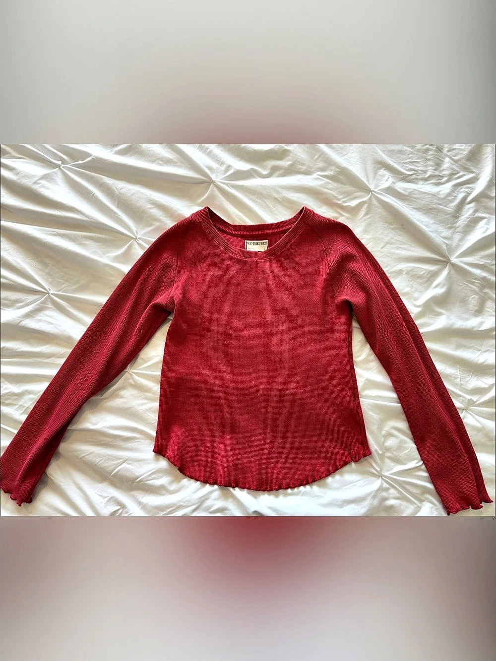 Free People We The Free Easy Does It Thermal Top Red Large